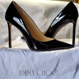 SOLD!Jimmy Choo Black Patent Heels 100MM